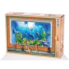King Of Puzzle Kediler ve Akvaryum 3000 Parça Puzzle