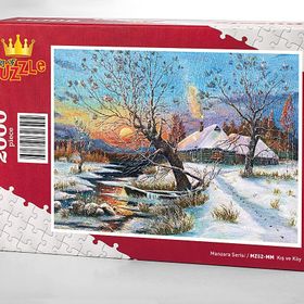 King Of Puzzle Kış ve Köy 2000 Parça Puzzle