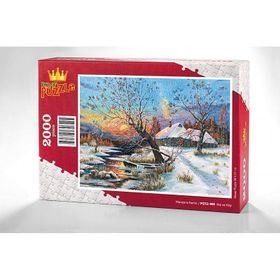 King Of Puzzle Kış ve Köy 2000 Parça Puzzle