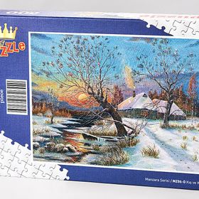 King Of Puzzle Kış ve Köy 500 Parça Puzzle