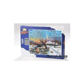King Of Puzzle Kış ve Köy 500 Parça Puzzle