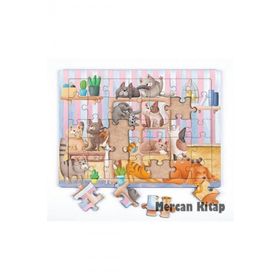 King Of Puzzle Kitaplıktaki Kediler 35 Parça Puzzle