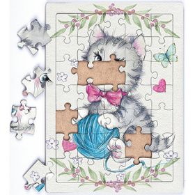 King Of Puzzle Minik Tekir ve Yumak 35 Parça Puzzle