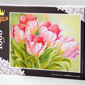 King Of Puzzle Pembe Laleler 1000 Parça Puzzle