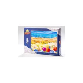 King Of Puzzle Plaj ve Renkli Şemsiyeler 500 Parça Puzzle