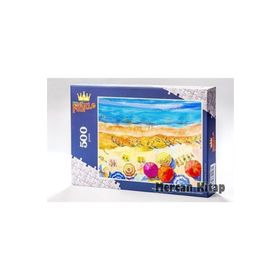 King Of Puzzle Plaj ve Renkli Şemsiyeler 500 Parça Puzzle