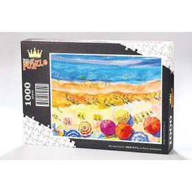 King Of Puzzle Plaj ve Renkli Şemsiyeler 500 Parça Puzzle
