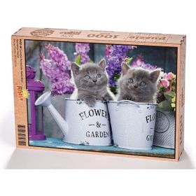 King Of Puzzle Sulama Kovasında Kedicikler 1000 Parça Puzzle