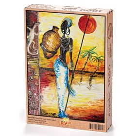 King Of Puzzle Testili Afrikalı Kadın Zaire 1000 Parça Puzzle