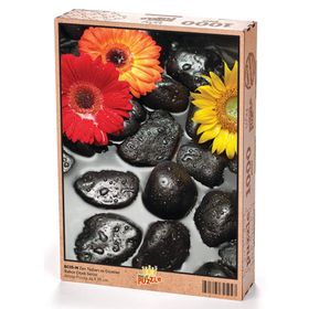 King Of Puzzle Zen Taşları ve Çiçekler 1000 Parça Puzzle