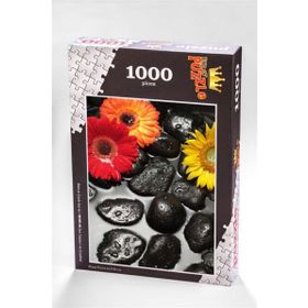 King Of Puzzle Zen Taşları ve Çiçekler 1000 Parça Puzzle