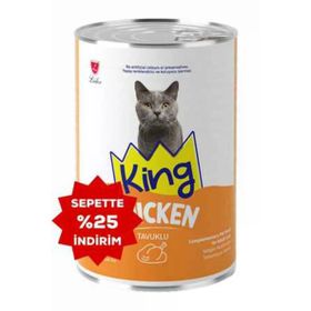 King Sos İçerisinde Et Parçacıklı Tavuklu 400 gr Kedi Konservesi