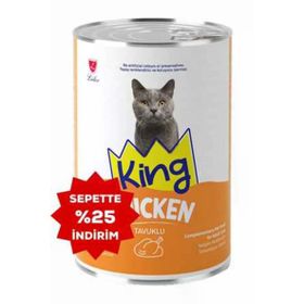 King Sos İçerisinde Et Parçacıklı Tavuklu 400 gr Kedi Konservesi