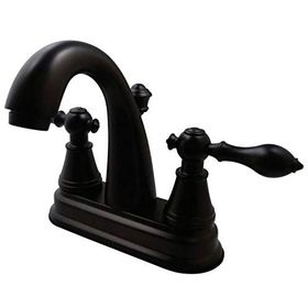 Kingston Brass FSY7615AL İngilizce Klasik Tek Kolu 4 inç Bronz Centerset Lavabo Bataryası