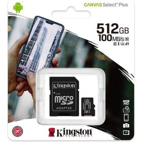 Kingston Canvas Select Plus 100R A1 C10 512 GB MicroSDXC Card ve Adaptör