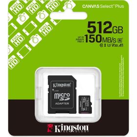 Kingston Canvas Select Plus SDCS3/512GB Class 10 UHS-I U3 A1 V30 512 GB Micro SD Kart