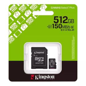 Kingston Canvas Select Plus SDCS3/512GB Class 10 UHS-I U3 A1 V30 512 GB Micro SD Kart
