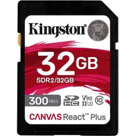 Kingston SDR2-32GB Canvas React Plus SDHC UHS-LI 300R-260W U3 V90 For Full HD 4K-8K Hafıza Kartı
