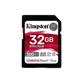 Kingston SDR2-32GB Canvas React Plus SDHC UHS-LI 300R-260W U3 V90 For Full HD 4K-8K Hafıza Kartı