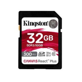 Kingston SDR2-32GB Canvas React Plus SDHC UHS-LI 300R-260W U3 V90 For Full HD 4K-8K Hafıza Kartı