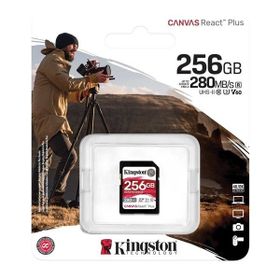 Kingston SDR2V6-256GB Canvas React Plus SDXC UHS-LI 280R-150 W U3 V60 For Full HD 4K SD Hafıza Kartı