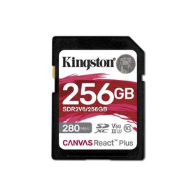 Kingston SDR2V6-256GB Canvas React Plus SDXC UHS-LI 280R-150 W U3 V60 For Full HD 4K SD Hafıza Kartı
