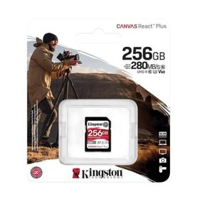 Kingston SDR2V6-256GB Canvas React Plus SDXC UHS-LI 280R-150 W U3 V60 For Full HD 4K SD Hafıza Kartı