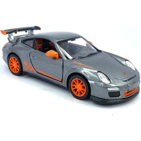 Kinsmart 2010 Porsche 911 GT3 RS 1:36 Çek Bırak 5 İnch Lisanslı Model Gri Oyuncak Araba