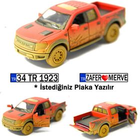Kinsmart KT5365DY Çamurlu Kırmızı 2013 Ford F-150 SVT Raptor Super Crew 1:46 Model Araba