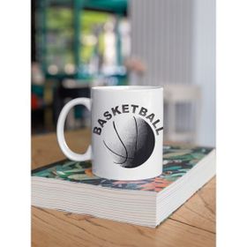 Kio Tasarım Kio Tasarım Basketball Yazılı Basketbol Topu Baskılı Beyaz Kupa
