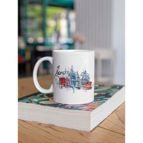 Kio Tasarım Kio Tasarım Love London Turistik Yerler 2 Baskılı Beyaz Kupa