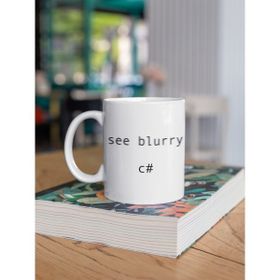Kio Tasarım Kio Tasarım See Blurry C# Yazı Baskılı Beyaz Kupa