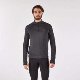 Kiprun Run 100 Siyah Uzun Kollu Koşu Erkek T-Shirt
