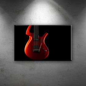 Kirmizi Elektro Gitar Müzik Kanvas Tablo