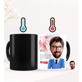 Kişiye Özel Abi Karikatürlü Sihirli Kupa Bardak