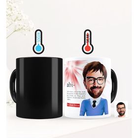 Kişiye Özel Abi Karikatürlü Sihirli Kupa Bardak