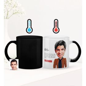 Kişiye Özel Abi Karikatürlü Sihirli Kupa Bardak