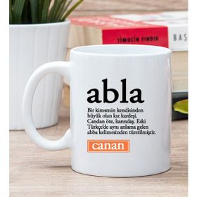 Kişiye Özel Abla Kelime Anlamı Beyaz Kupa