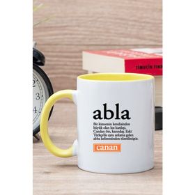 Kişiye Özel Abla Kelime Anlamı Sarı Kupa