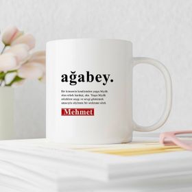 Kişiye Özel Ağabey Tasarımlı Kupa Bardak