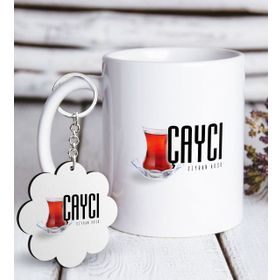 Kişiye Özel Anahtarlık ve Mesleki Çaycı Beyaz Kupa