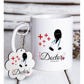 Kişiye Özel Anahtarlık ve Mesleki Doktor Beyaz Kupa