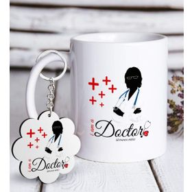 Kişiye Özel Anahtarlık ve Mesleki Doktor Beyaz Kupa