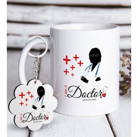 Kişiye Özel Anahtarlık ve Mesleki Doktor Beyaz Kupa
