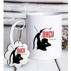 Kişiye Özel Anahtarlık ve Mesleki Okçu Beyaz Kupa