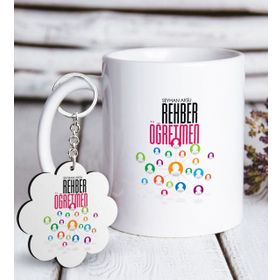 Kişiye Özel Anahtarlık ve Mesleki Rehber Öğretmen Beyaz Kupa