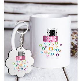 Kişiye Özel Anahtarlık ve Mesleki Rehber Öğretmen Beyaz Kupa