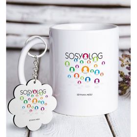 Kişiye Özel Anahtarlık ve Mesleki Sosyolog Beyaz Kupa