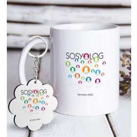 Kişiye Özel Anahtarlık ve Mesleki Sosyolog Beyaz Kupa