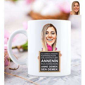 Kişiye Özel Anne Demek Sen Demek Karikatürlü Beyaz Kupa Bardak